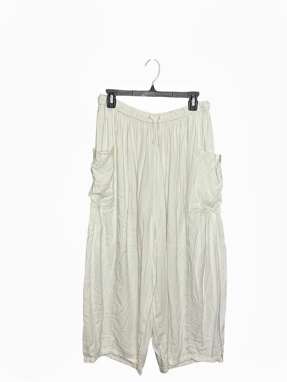 Free People Costa Straight Leg Harem Pants Wide Leg Pants in White Size Large